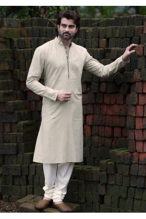 Silver Pink Color Poly Cotton And Poly Fabric Kurta Set